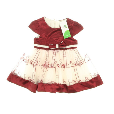 Girls bordó/fehér alkalmi ruha