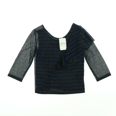 C&A kék/fekete félhosszú ujjú blúz