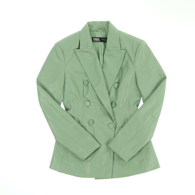 Zara zöld bőr kabát