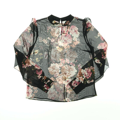 Vila Clothes színes áttetsző blúz