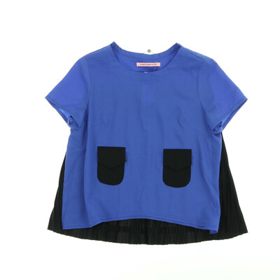 Fornorino kék/fekete rövid ujjú blúz