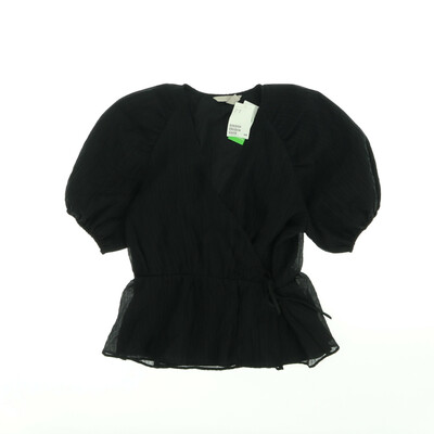 H&M fekete rövid ujjú blúz