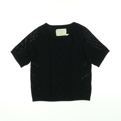 Fine Collection fekete finomkötött rövid ujjú felső