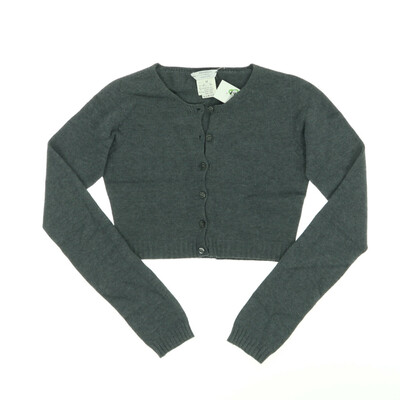 Biancoghiaccio szürke rövid finomkötött kardigán