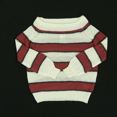 Rut & Circle fehér/bordó kötött pulóver