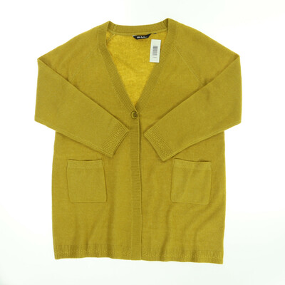Ulla Popken mustár sárga kötött kardigán