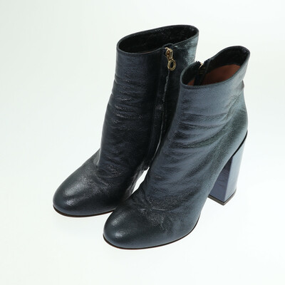 L' AUTRE CHOSE kék magassarkú bokacsizma