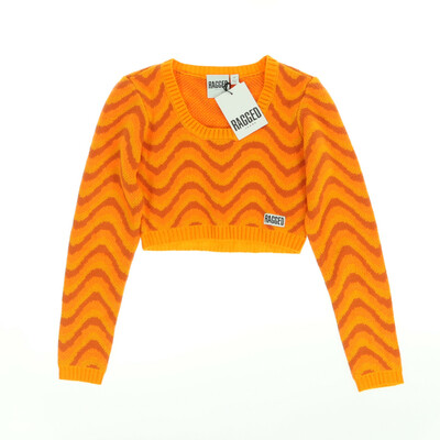 Ragged Jeans sárga kötött rövid pulóver