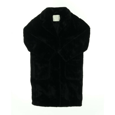 YAYA Women fekete oversize szőrme kabát