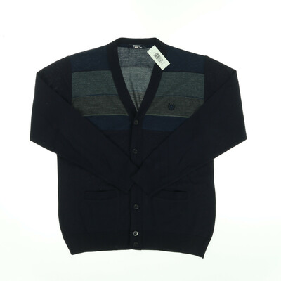 Herman kék finomkötött kardigán