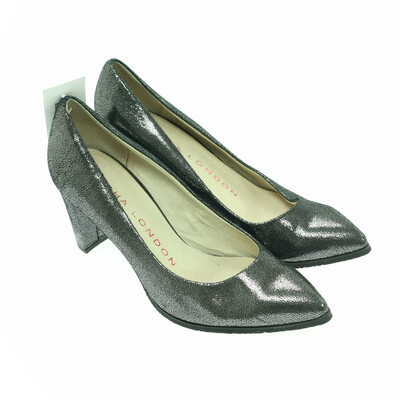 Sacha London ezüst/fekete magassarkú cipő