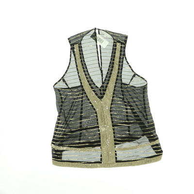 Patrizia Pepe fekete/arany ujjatlan felső