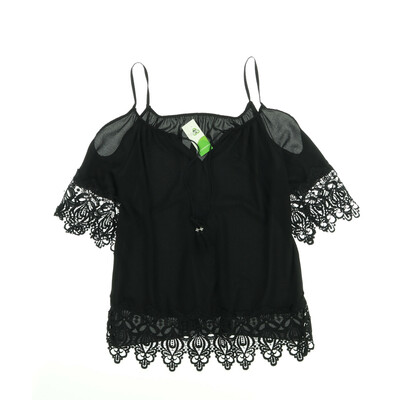 Viola Moda fekete rövid ujjú blúz