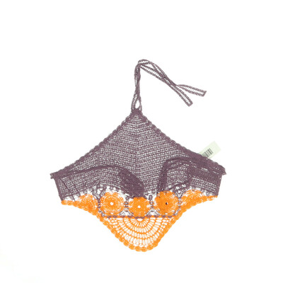 Zara lila/narancssárga horgolt kötős top