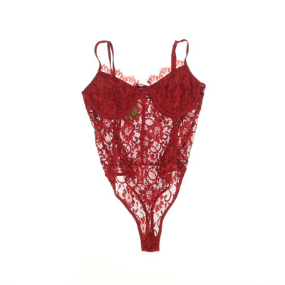 Missguided bordó csipkés body