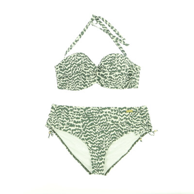 Lascana zöld/fehér bikini