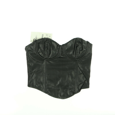 Zara fekete műbőr felső