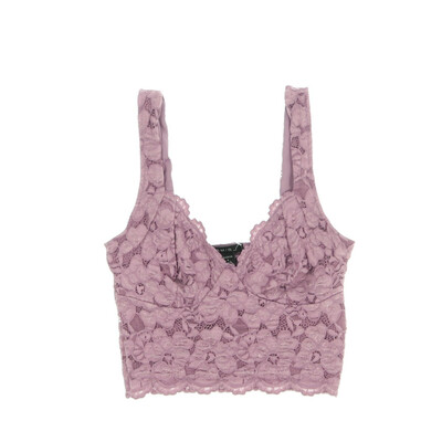 Amisu lila csipkés crop top