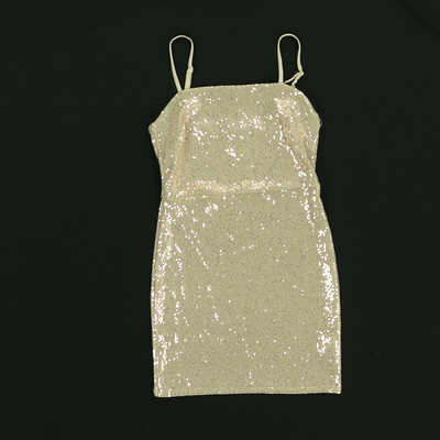 Petite bézs flitteres tunika/ruha