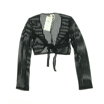 Onlky fekete hosszú ujjú kötős felső