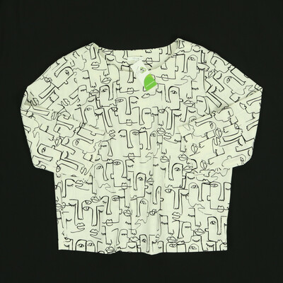 Opus fehér/fekete félhosszú ujjú felső