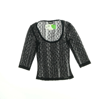 Dolce and Gabbana fekete csipkés félhosszú ujjú felső