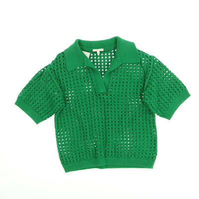Opus zöld finomkötött rövid ujjú felső