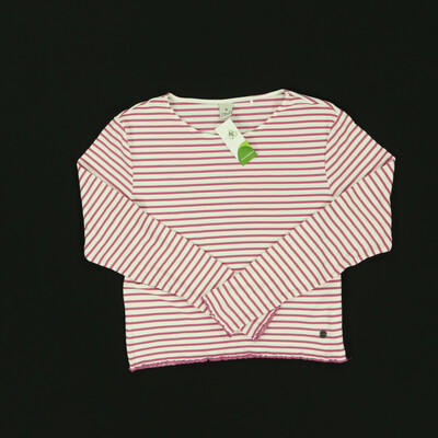 17 & Co. rózsaszín/fehér crop hosszú ujjú felső