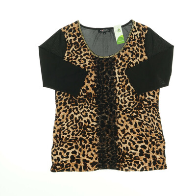 Morgan fekete/barna félhosszú ujjú felső