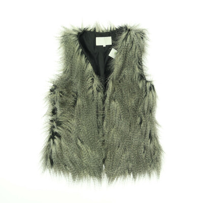 Vila Clothes szürke szőrme mellény
