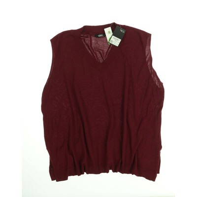 Ulla Popken bordó finomkötött mellény