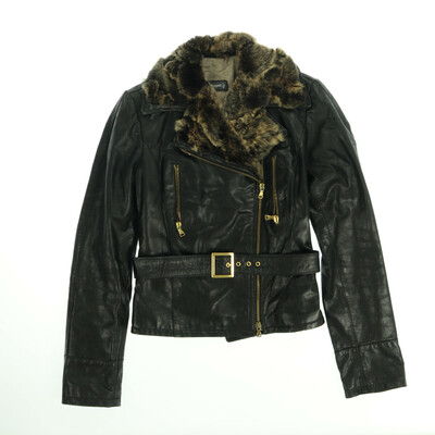 Bagatt fekete bőr kabát