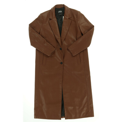 Zara barna bőr kabát