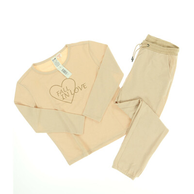 Simone bézs/fehér pizsama