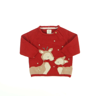 C&A piros baby karácsonyi pulóver