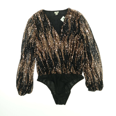 River Island fekete/arany flitteres body