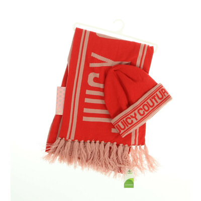 Juicy Couture piros sapka és sál szett