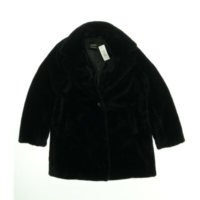 Pull & Bear fekete szőrme kabát