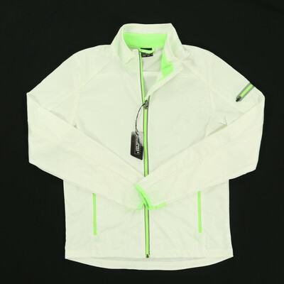 James & Nicholson fehér/neon zöld cipzáros sport pulóver