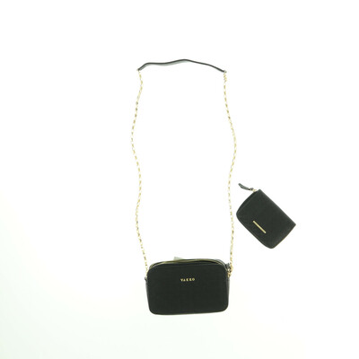 VAKKO fekete/arany válltáska pénztárcával