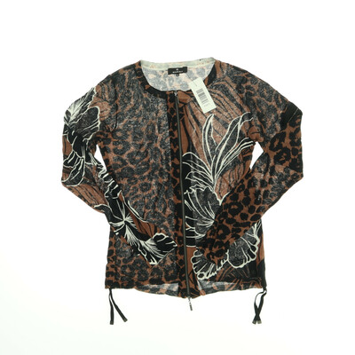 Monari barna/fekete cipzáros blúz