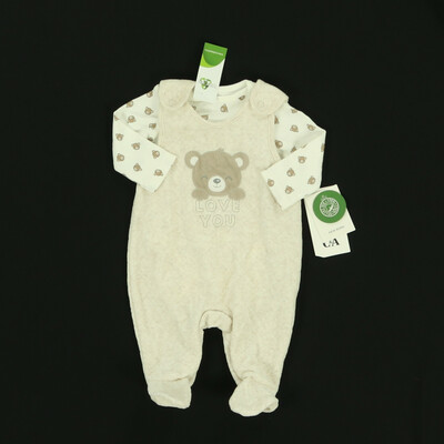 C&A bézs baby rugdalózó bodyval