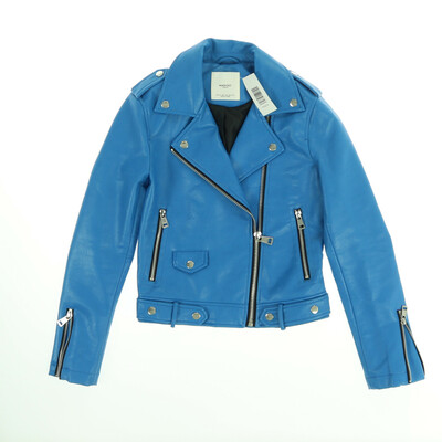 Mango kék bőr kabát