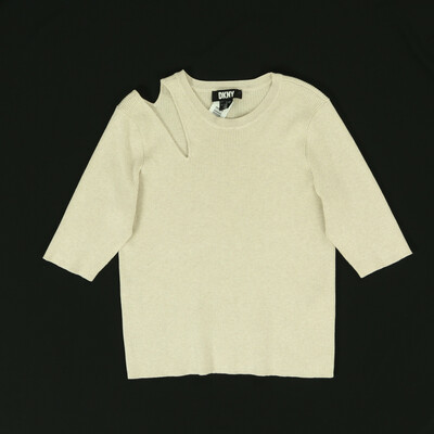 DKNY bézs finokötött rövid ujjú felső