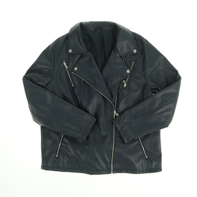 C&A sötétkék bőrkabát