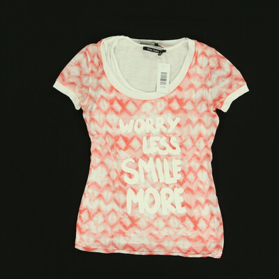 Marc Aurel fehér/rózsaszín rövid ujjú felső