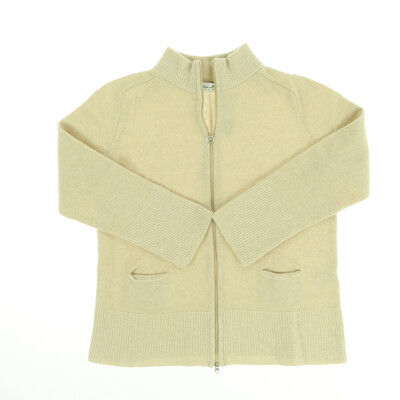 Gran Sasso bézs kasmír cipzáros pulóver