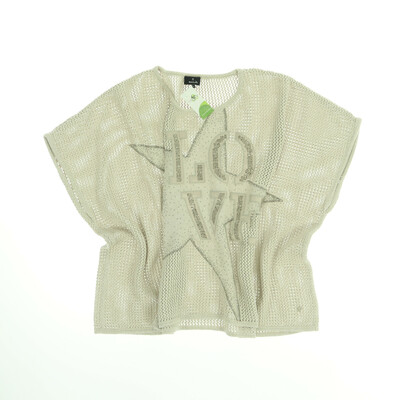 Monari bézs kötött rövid ujjú felső