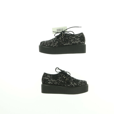 Industrial Punk Shoes fekete telitalpú cipő