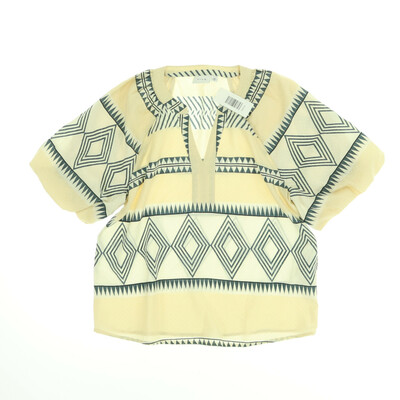 Vila bézs/kék rövid ujjú blúz